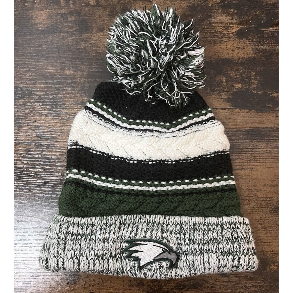 Wagner Seahawks College Football Knit Pom Pom Hat Sport-Tek Eagle Embroidered